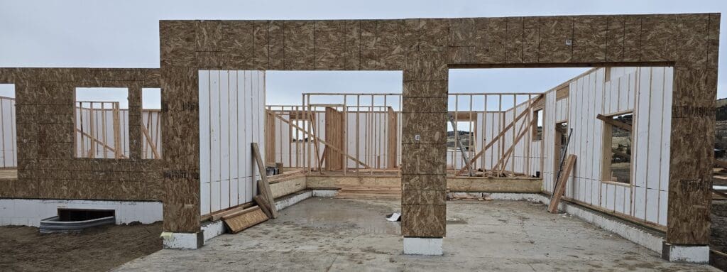 A completed Done Wall installation, featuring a clean, professional OSB finish option ideal for residential and commercial spaces.