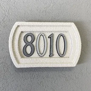 EPS Recessed Style Address Plaqueโ classic-style, lightweight plaque designed to display house numbers with elegance and durability for exterior applications.