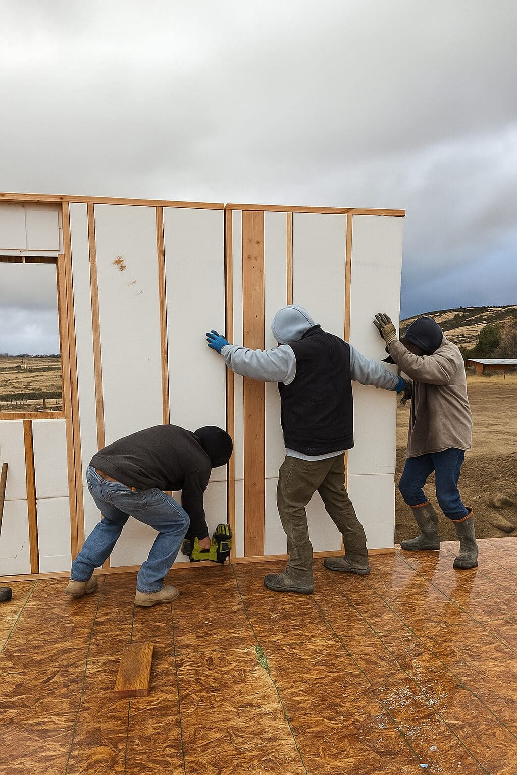 Installation Focus: Close-up of Done Wall panels being installed, showcasing the seamless interlocking design for quick and hassle-free assembly.