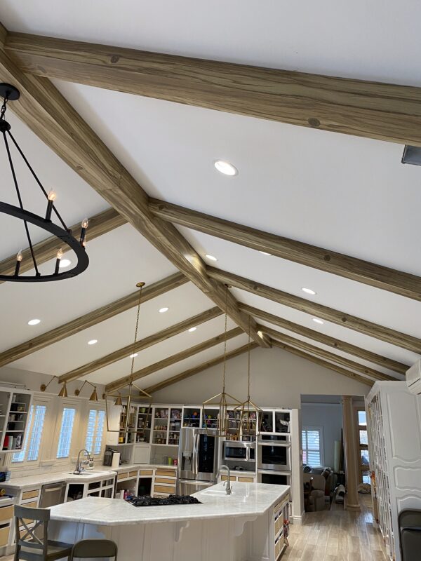 Lightweight faux wood ceiling beam with realistic wood grain finish – easy-to-install decorative beam from SnapTight Products