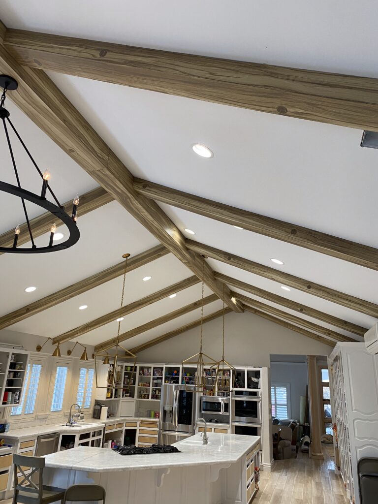 Lightweight faux wood ceiling beam with realistic wood grain finish – easy-to-install decorative beam from SnapTight Products