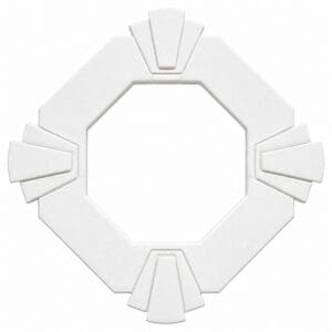 SnapTight Gable Vent Exterior Trim measuring 38.125 inches square, shown installed around a vent on a home's exterior, highlighting durable weather-resistant material and clean finish.