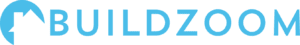 The image features the BuildZoom logo, consisting of the word BUILDZOOM in light blue capital letters, with a stylized house shape integrated into the letter B.