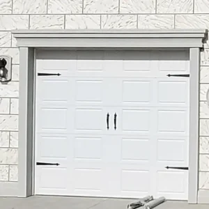 SnapTight Modern Garage Door Trim installed on a residential garage door, featuring clean, contemporary trim that protects against weather and enhances curb appeal.