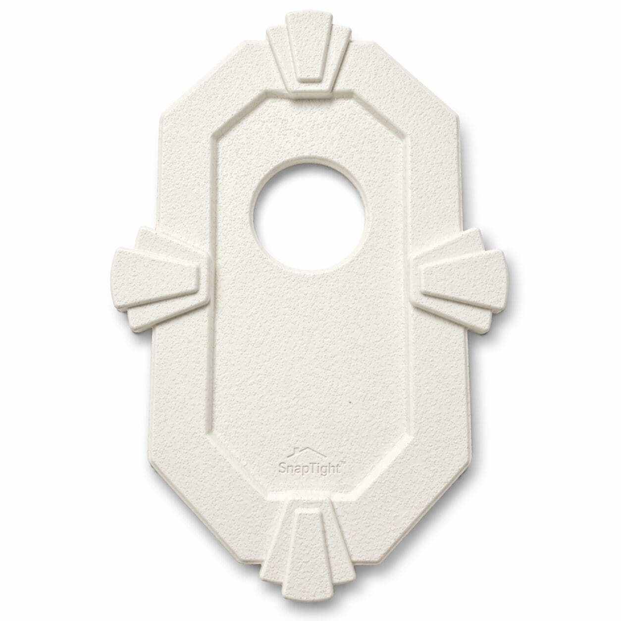 SnapTight Keystone Style Light Mounting Block Trim installed on a home exterior, providing a durable and decorative mounting surface for outdoor lighting.