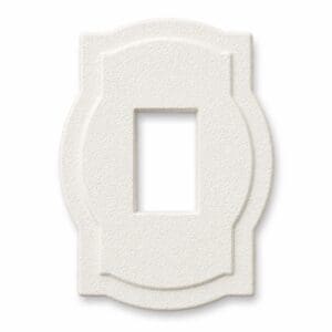 SnapTight Outlet Mounting Trim installed around an exterior outlet, providing a clean, seamless finish with durable, weather-resistant construction.