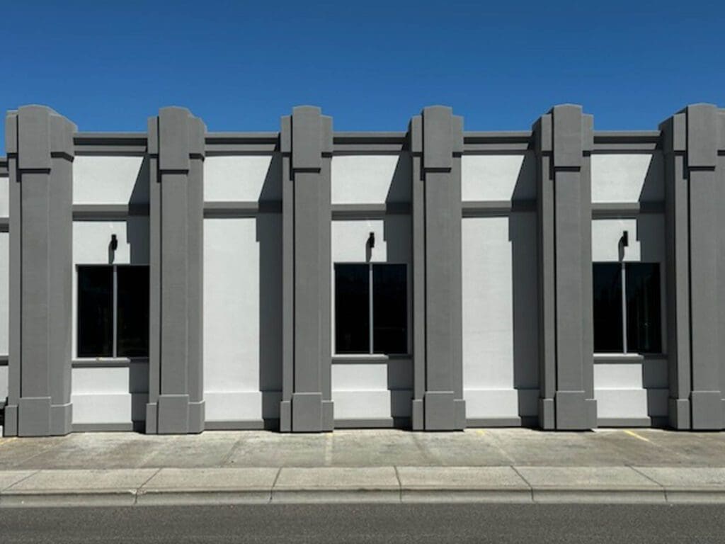 Franklin Building Supply in Burley Idaho with SnapTight Products High-quality prefabricated insulated siding panels installed on the exterior of the building.