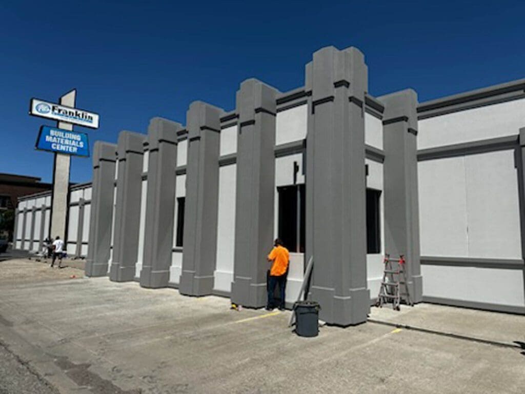 Franklin Building Supply in Burley Idaho with SnapTight Products High-quality prefabricated insulated siding panels installed on the exterior of the building.