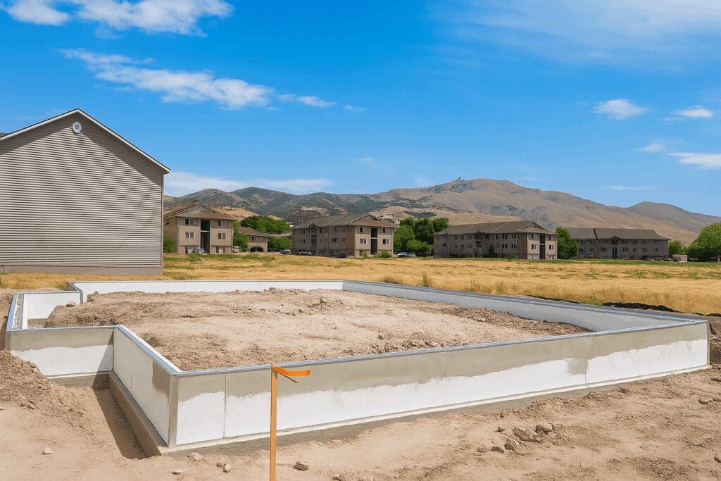 SnapTight Products FasTrax Stem Wall Form – lightweight, insulated form system designed for fast, accurate concrete stem wall installation.