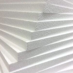 Custom-cut EPS insulation board made from Type II, 1.5# Virgin C-Bead EPS, sized up to 49 x 49 x 121 inches, untrimmed.