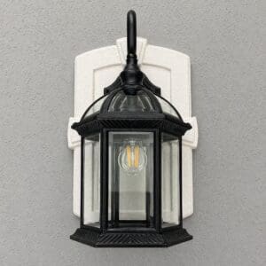 SnapTight Colonial Light Mounting Block Trim installed on a home exterior, providing a clean, weather-resistant mounting surface for exterior lighting fixtures.