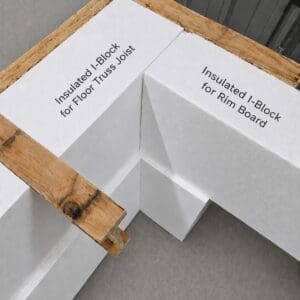 SnapTight Insulated I Block for Rim Board – high-performance foam insert designed to insulate and seal rim joist areas for improved energy efficiency and air sealing