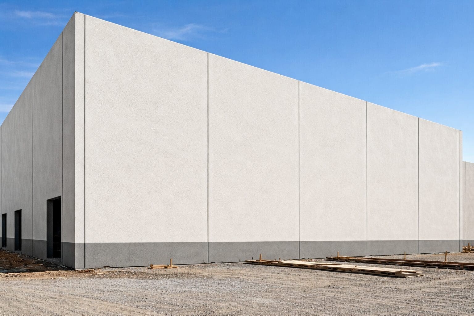 Close-up view of R-MAX pre-finished stucco insulated wall panel