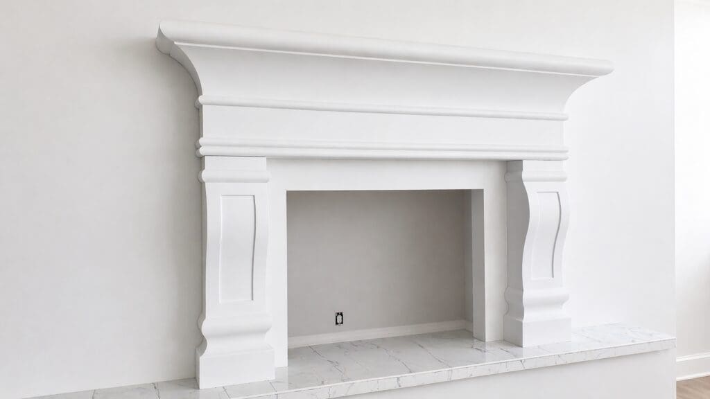 Custom fireplace mantel for an electric fireplace